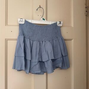Blue Layered Mini Skirt